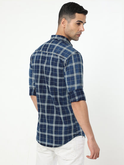 Onfire Lugano Denim Checks Cargo Shirt