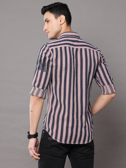 Onfire Stripe Cargo Peach Shirt