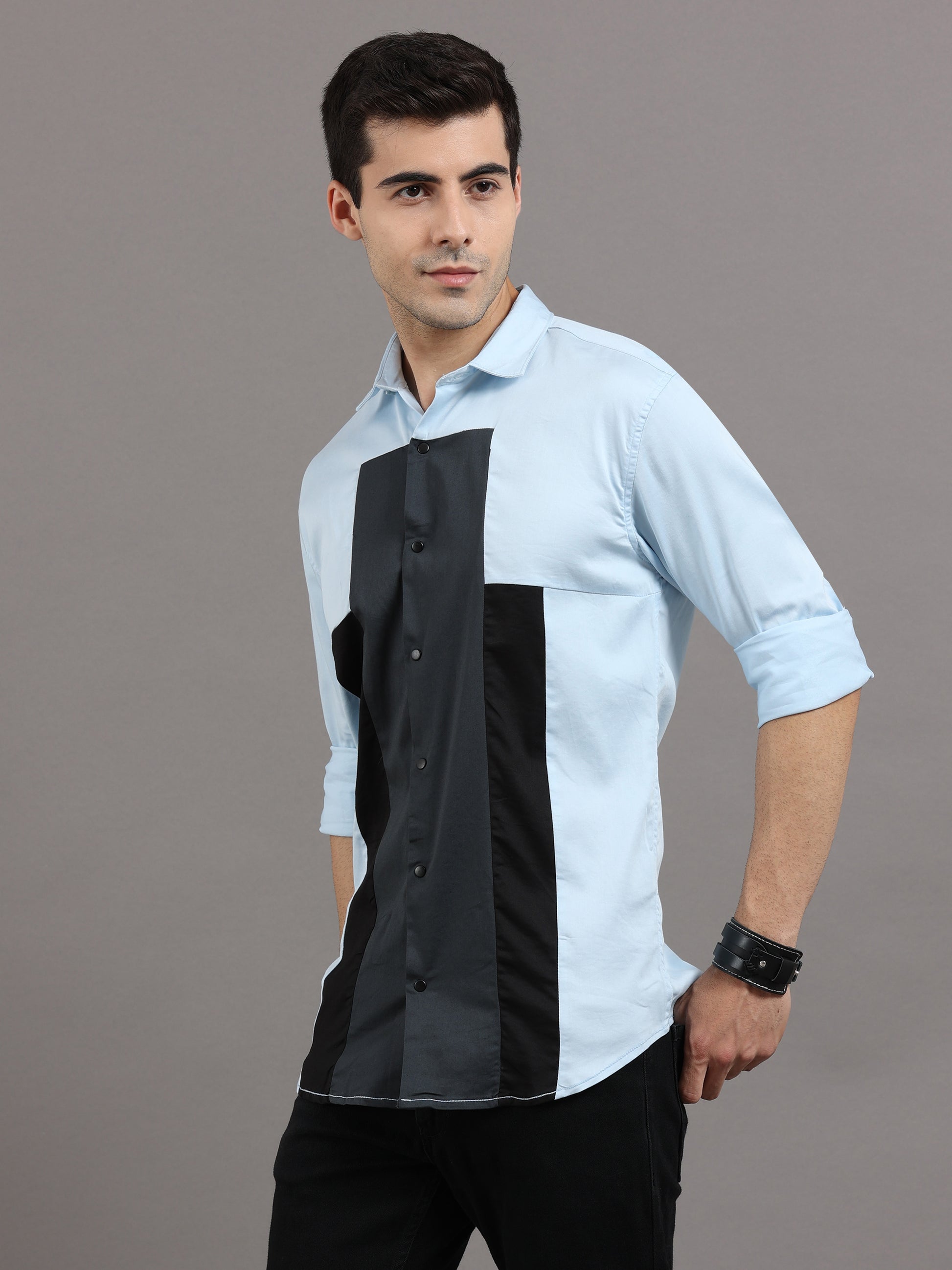 Onfire fancy designer shirt Aqua Blue