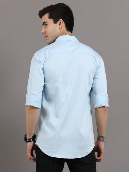 Onfire fancy designer shirt Aqua Blue