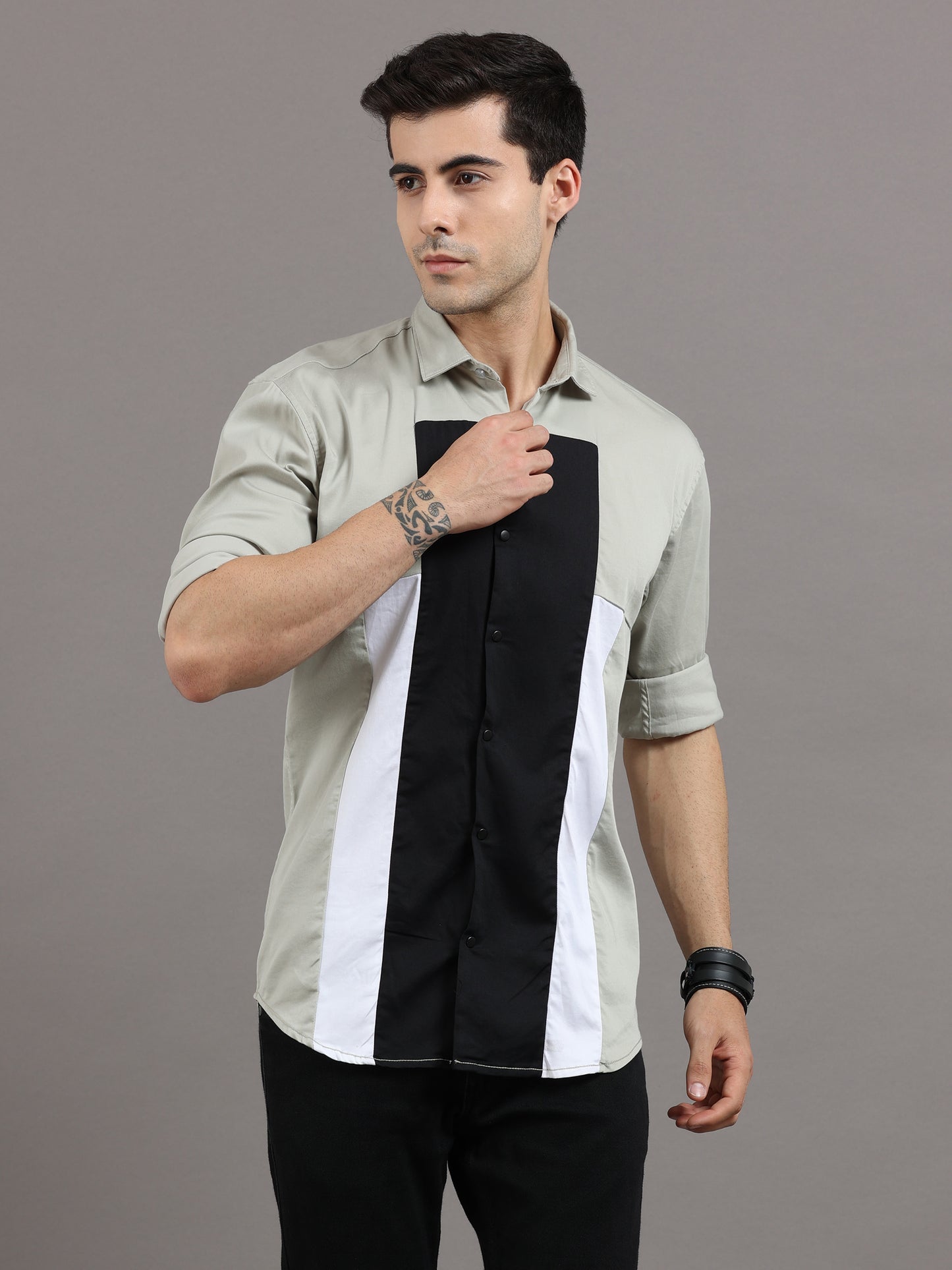 Onfire fancy designer shirt - Light Grey