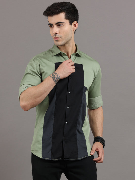 Onfire fancy designer shirt - Light Green