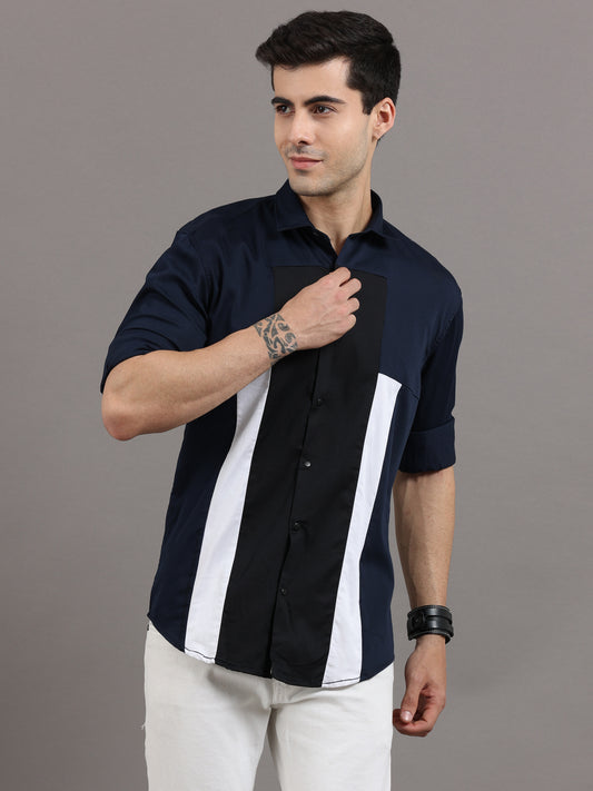 Onfire fancy designer shirt - Navy Blue