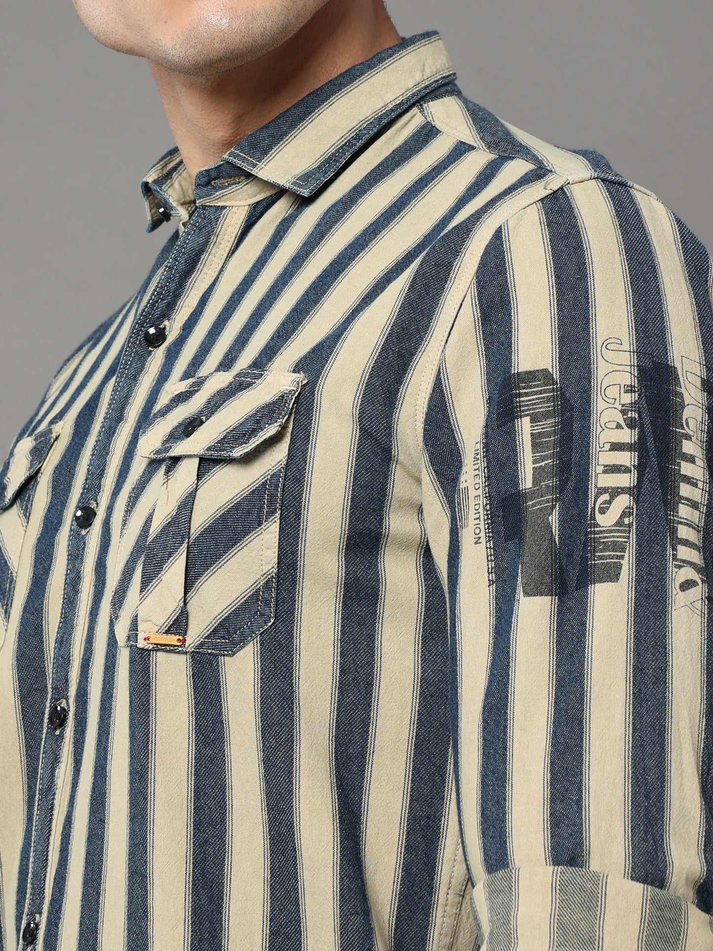 Onfire Stripe Cargo Biege Shirt