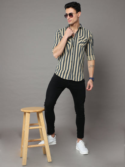 Onfire Stripe Cargo Biege Shirt