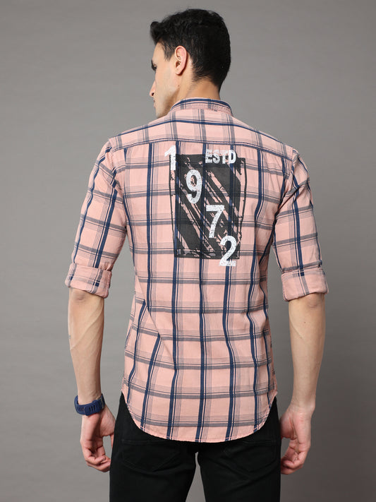 Onfire Tomford Checks Peach Cargo Shirt 