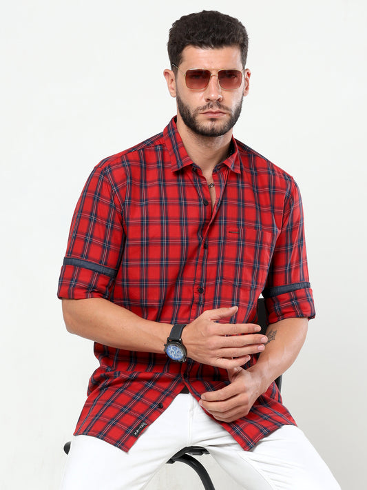 Onfire twill checks shirt Red/Blue