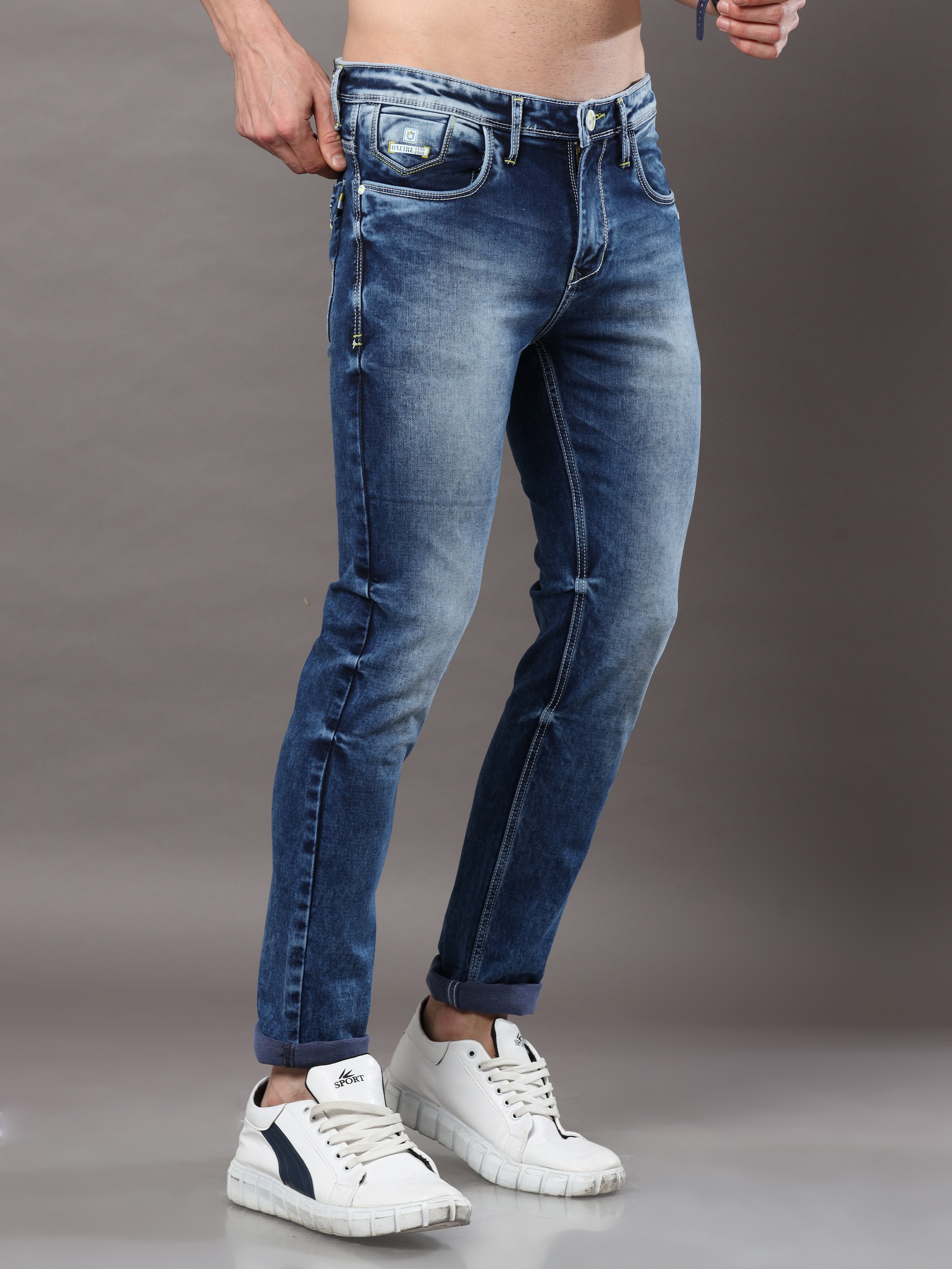 Buy KULTPRIT Light Wash Denim Skinny Fit Men's Jeans | Shoppers Stop