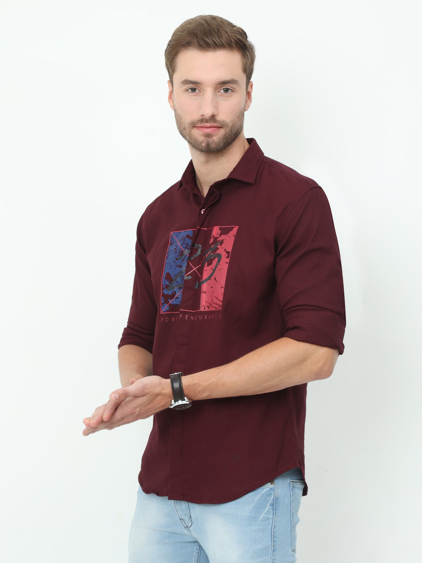 Onfire Fresco Designer Maroon Shirt