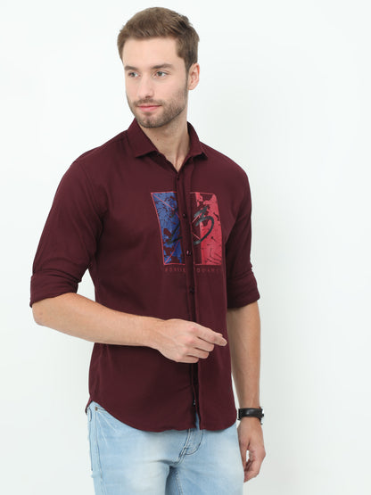 Onfire Fresco Designer Maroon Shirt