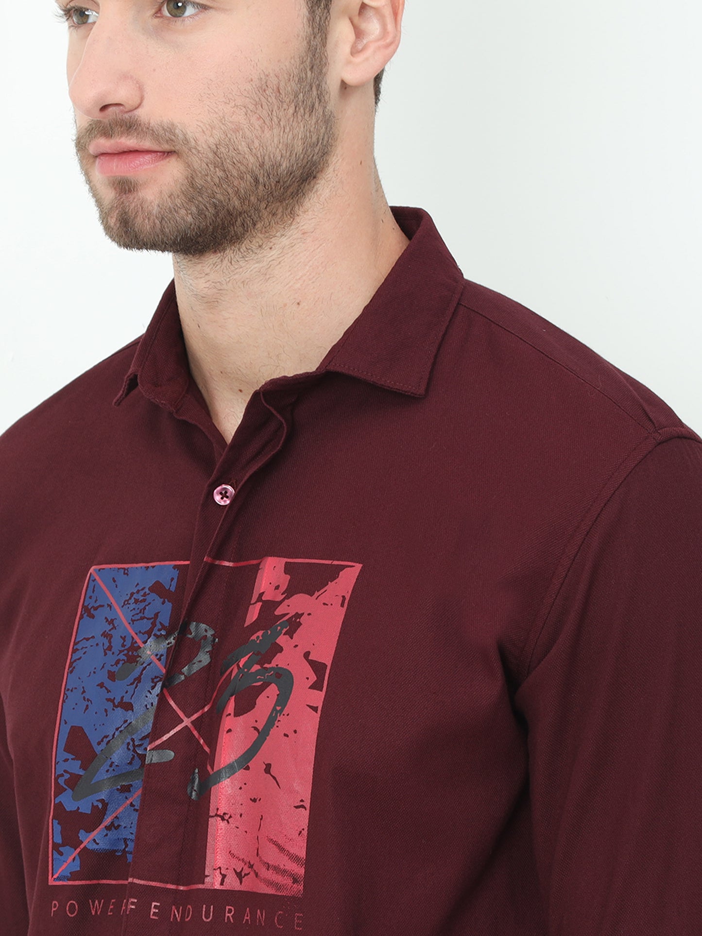 Onfire Fresco Designer Maroon Shirt