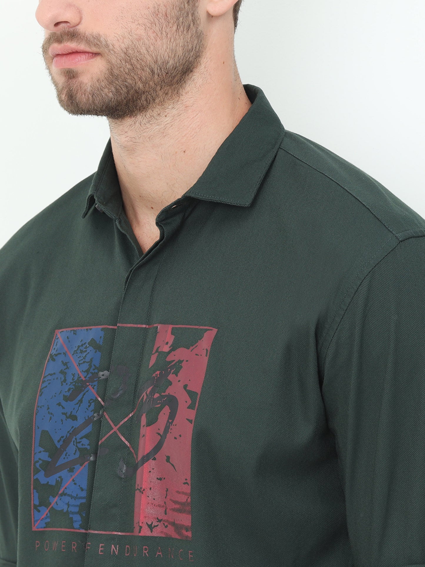 Onfire Designer Bottle Green Shirt