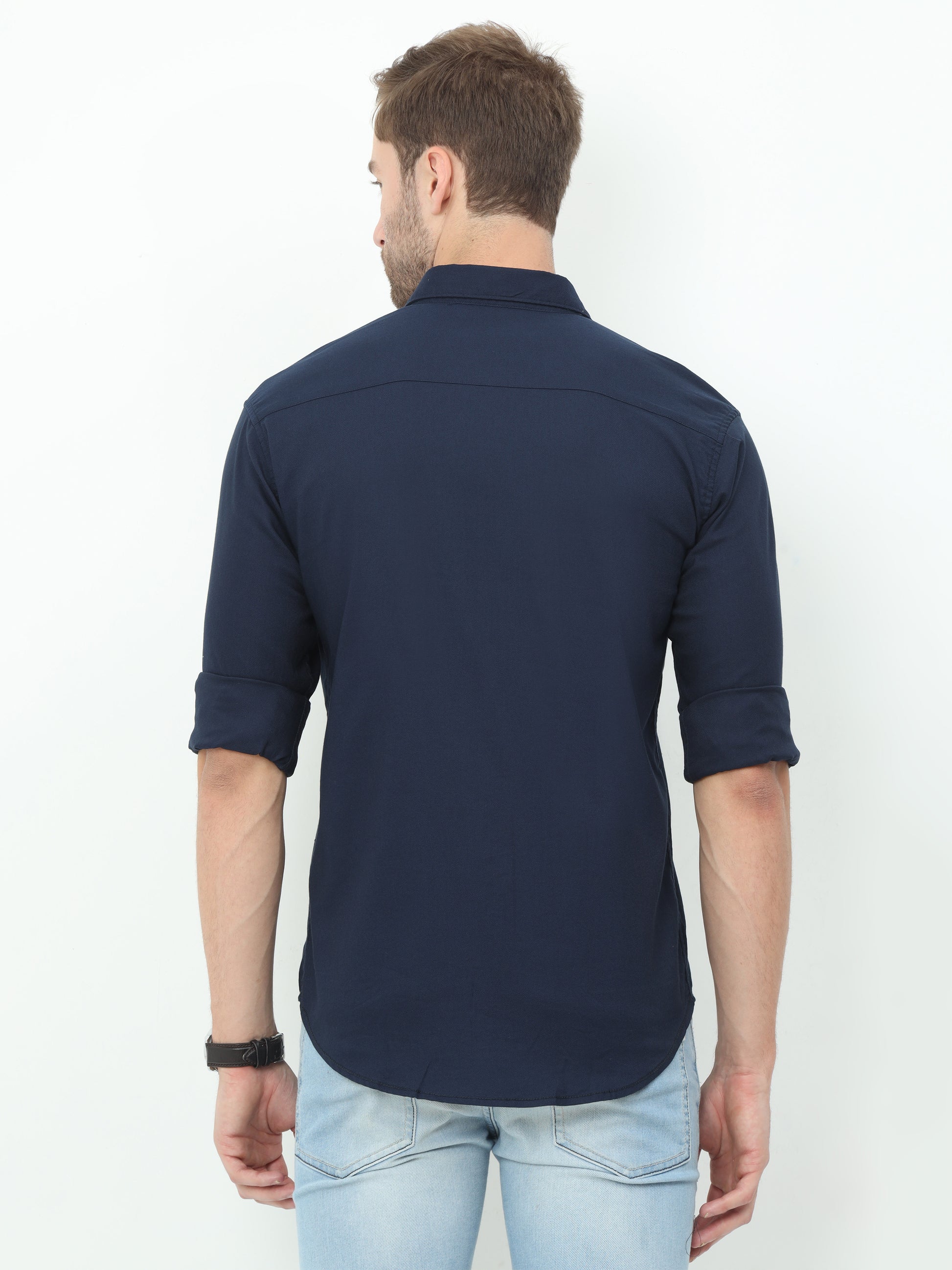 Onfire Fresco Designer Navy Blue Shirt