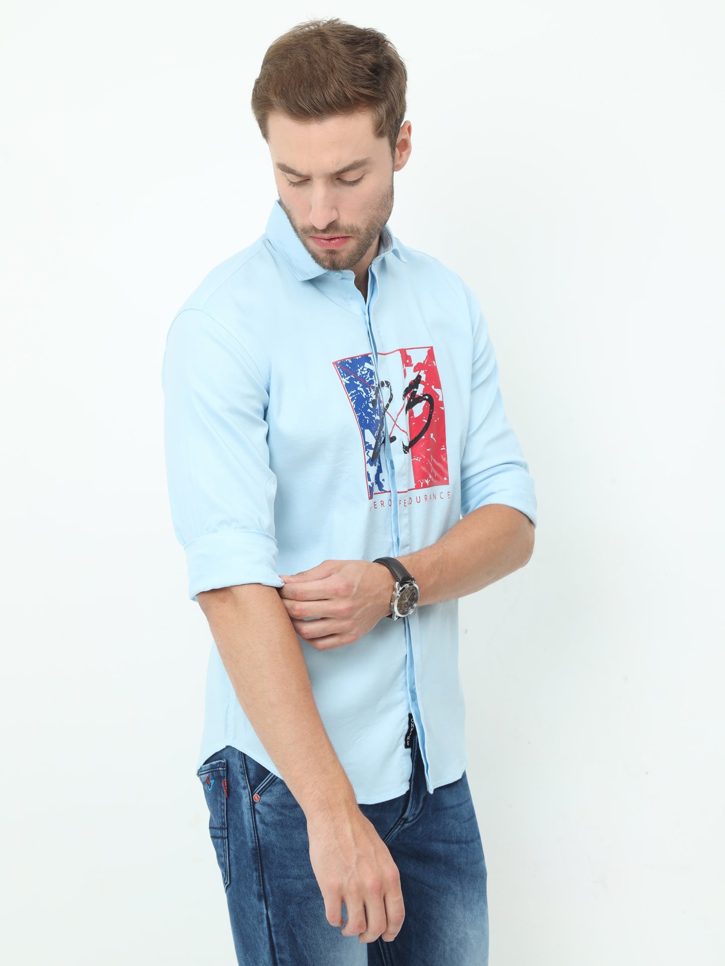 Onfire Fresco Designer Sky Blue Shirt