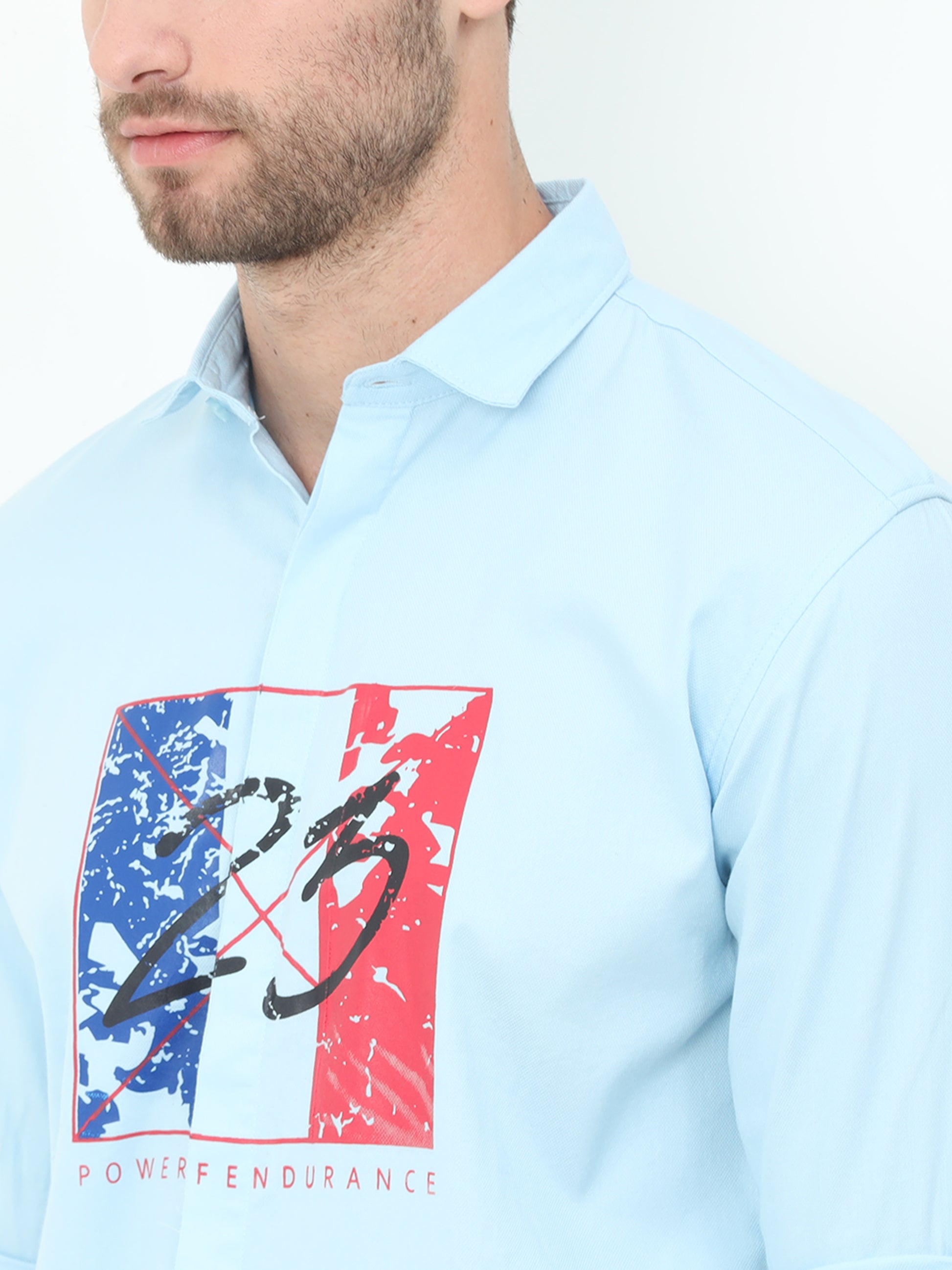 Onfire Fresco Designer Sky Blue Shirt