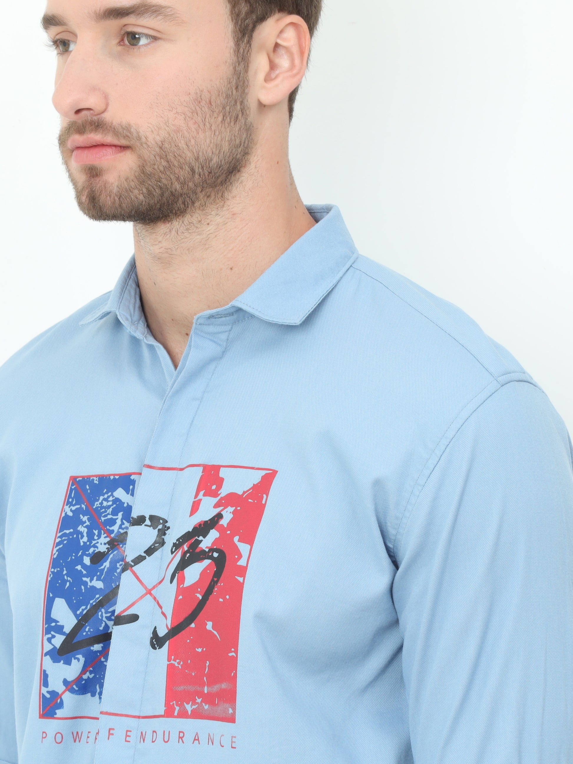 Onfire Designer Aqua Blue Shirt