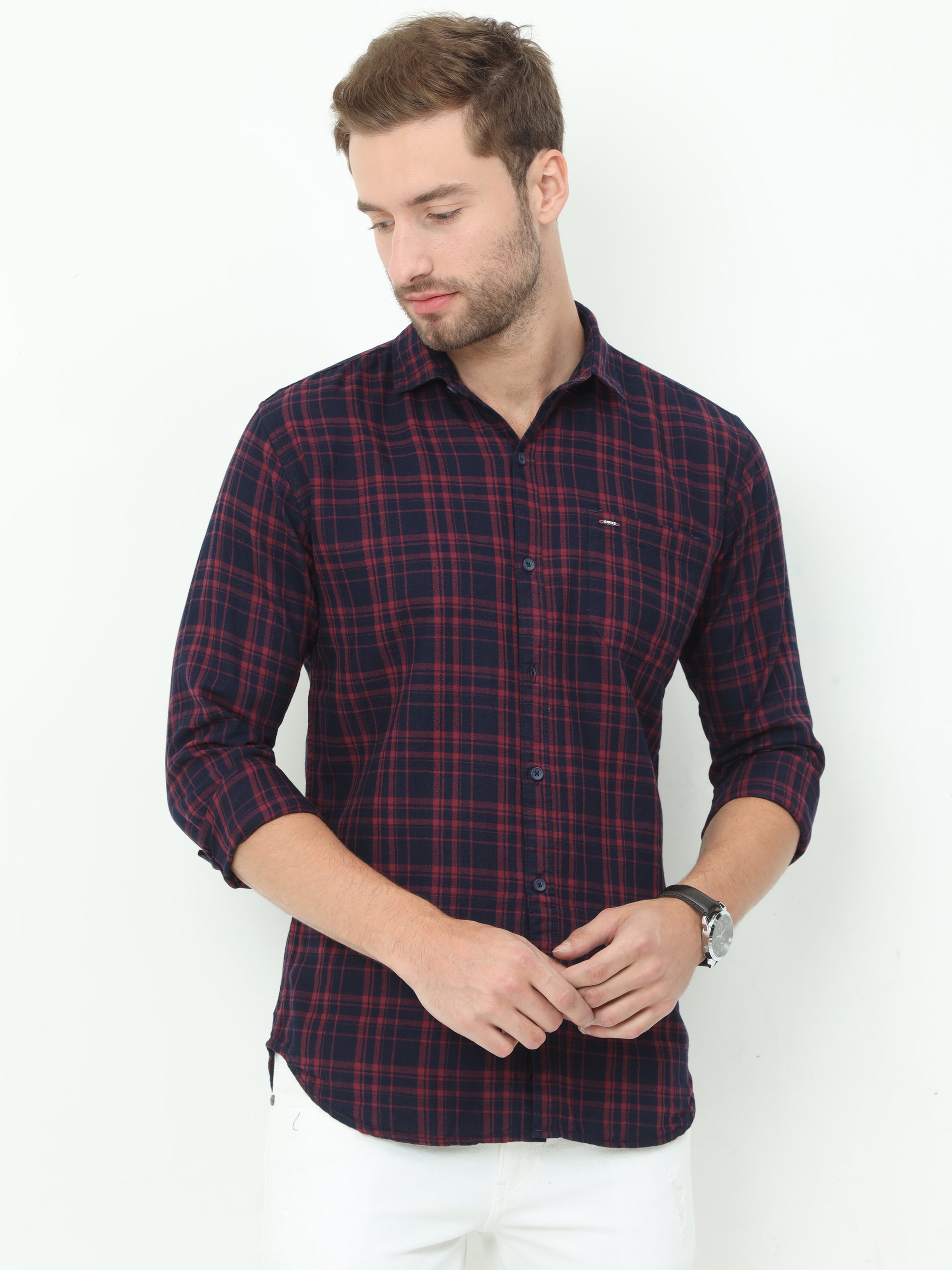 Onfire Checks Cherry Shirt