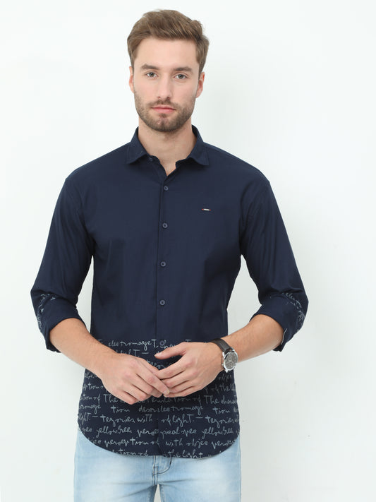 Onfire Mario Designer Navy Blue Shirt