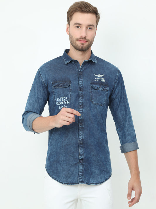 Onfire Leon Denim Blue Shirt