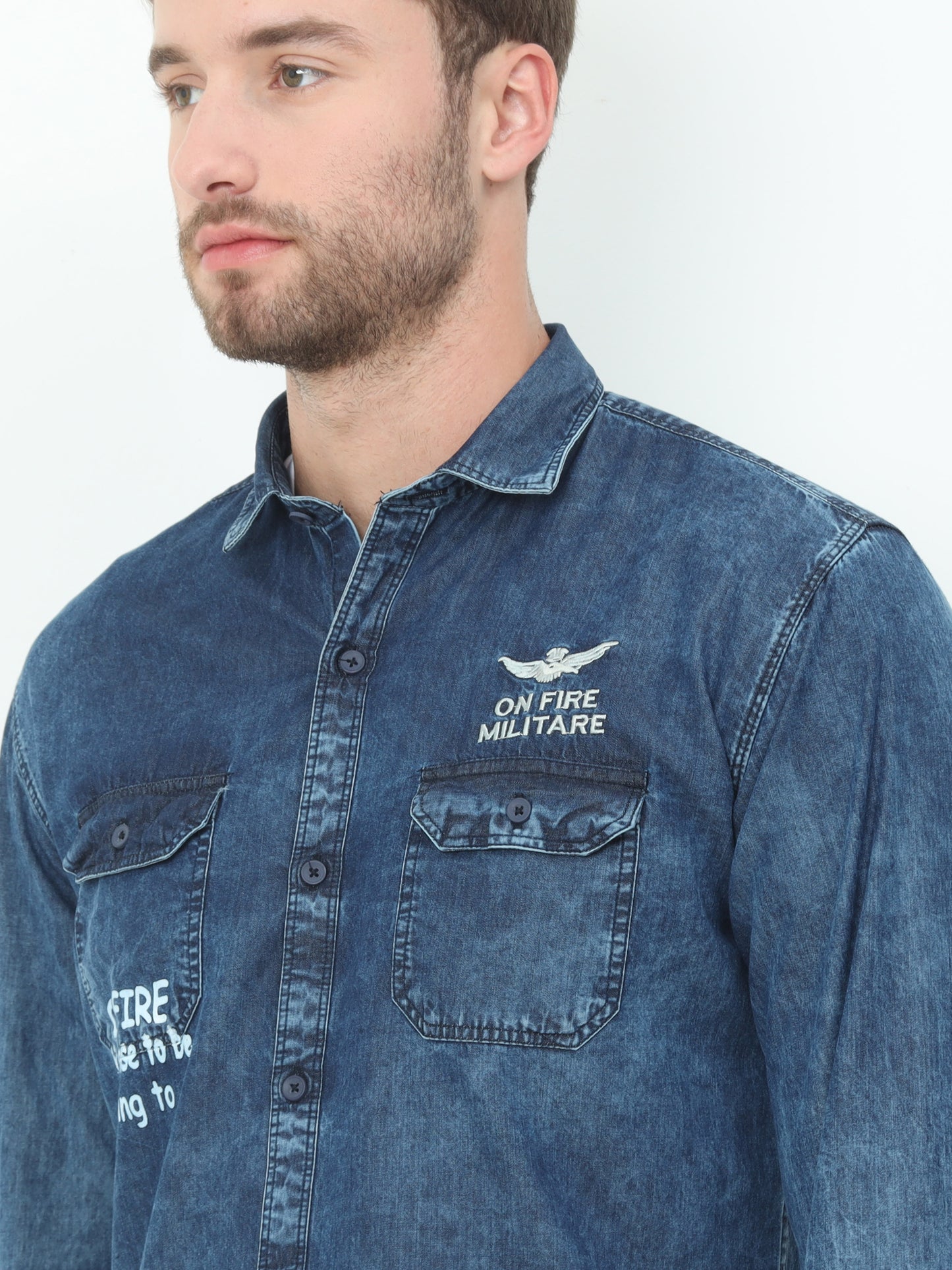 Onfire Leon Denim Blue Shirt