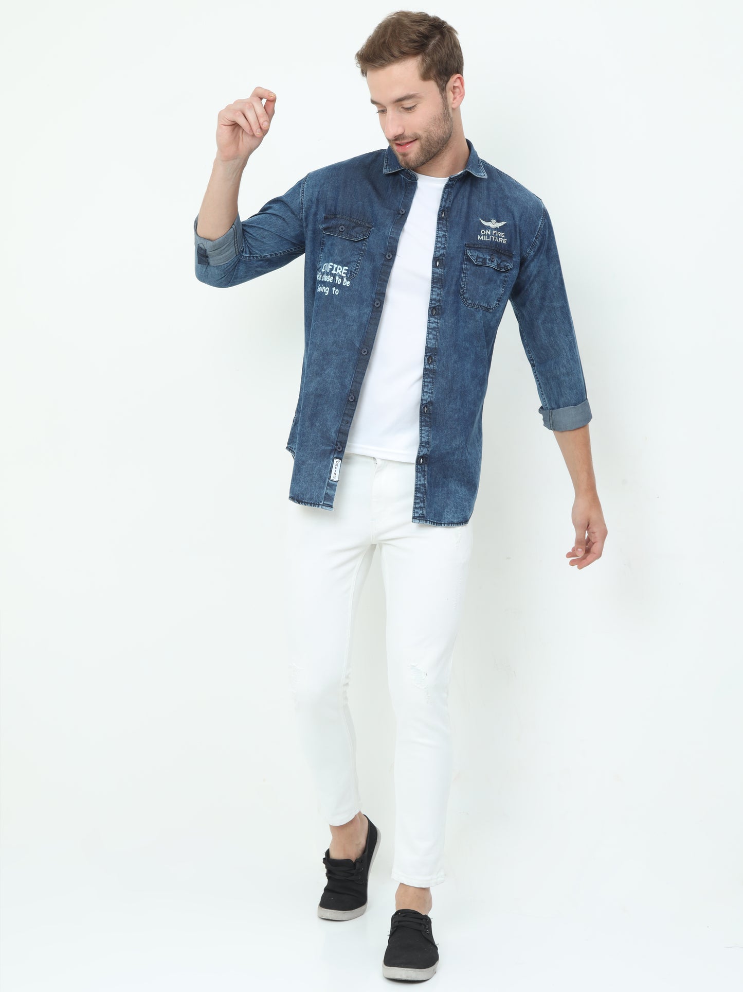 Onfire Leon Denim Blue Shirt