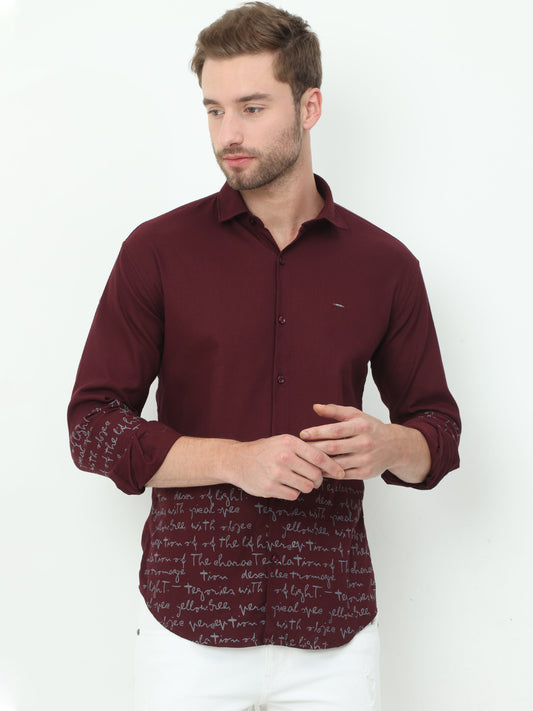 Onfire Mario Designer Maroon Shirt