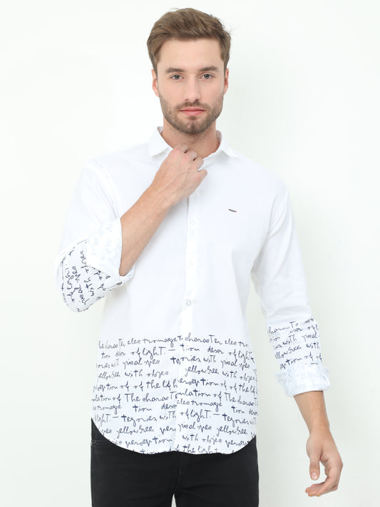 Onfire Designer White Shirt