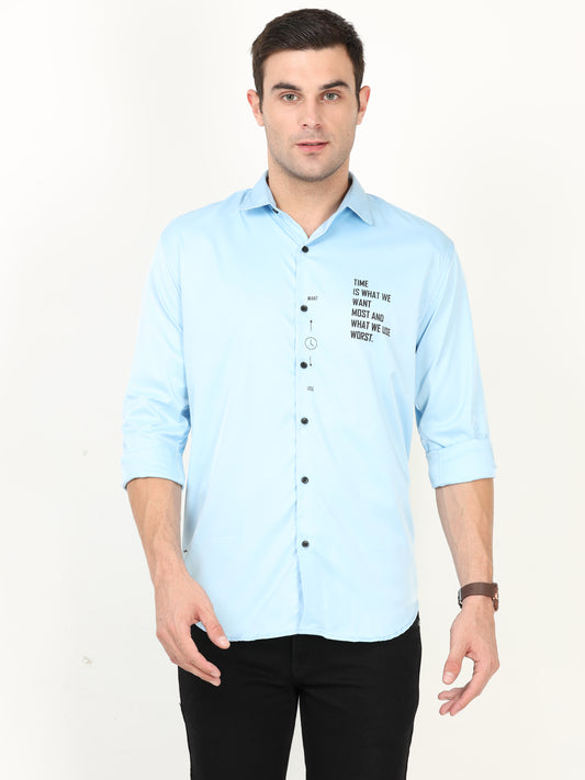 Onfire Designer Sky Blue Shirt