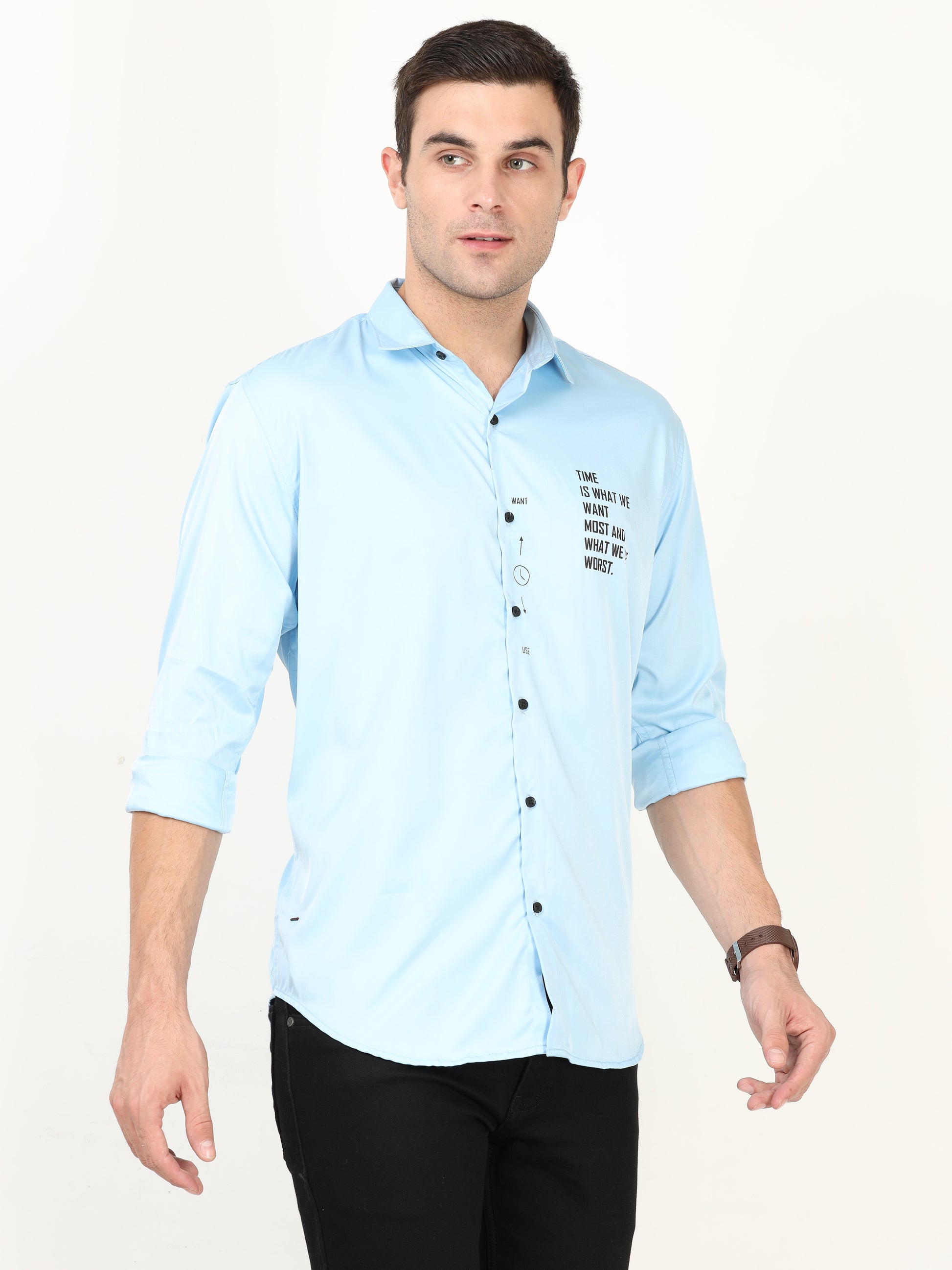 Onfire Designer Sky Blue Shirt