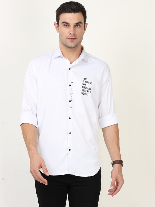 Onfire Designer White Shirt