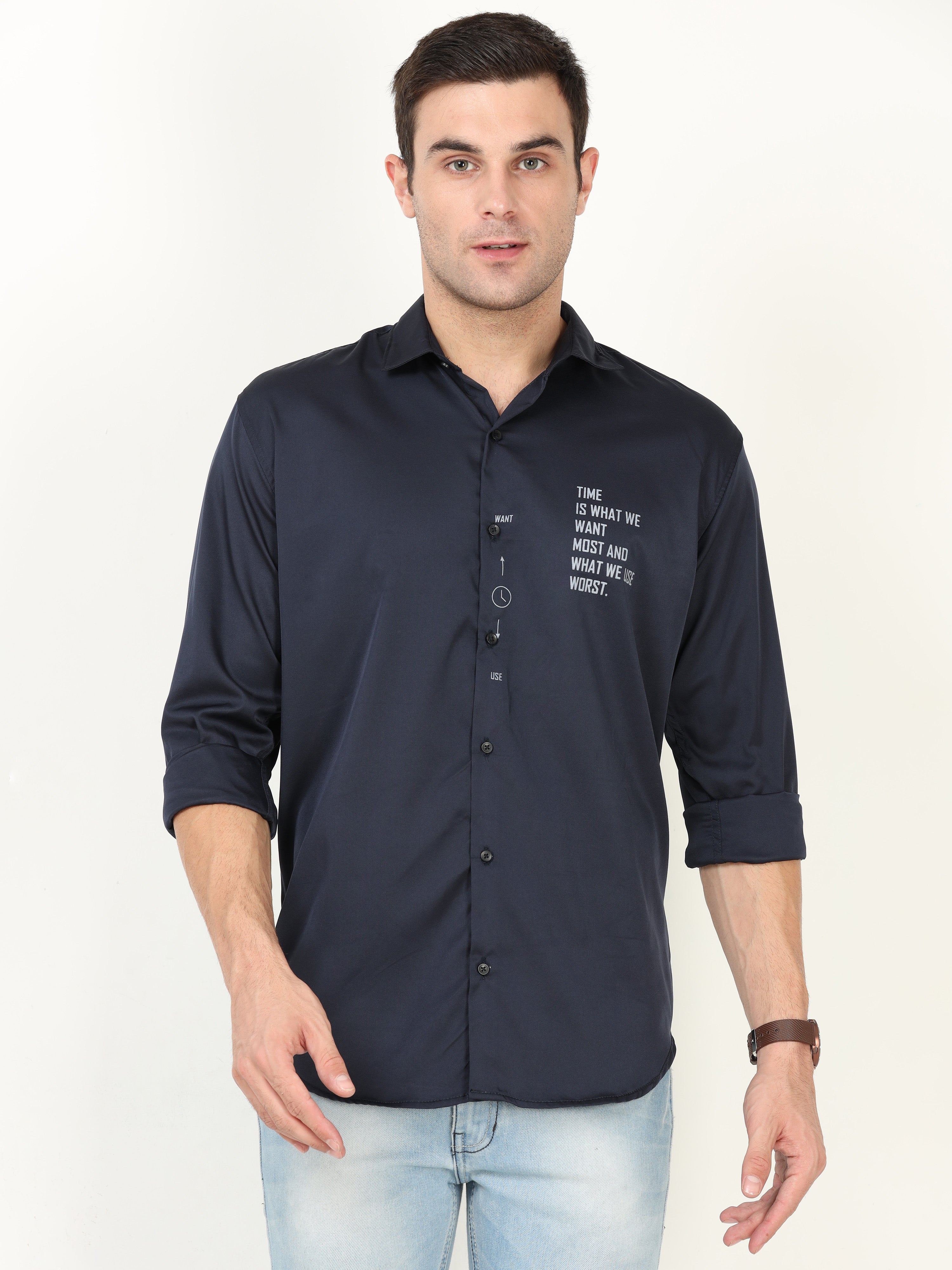 Navy Blue Shirt | Navy Blue Designer Shirt Mens – Onfire