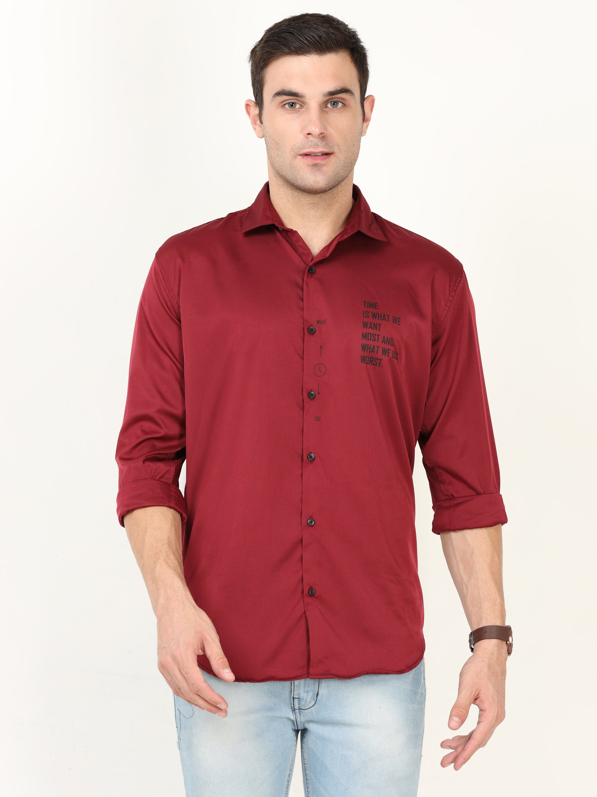 maroon designer shirt