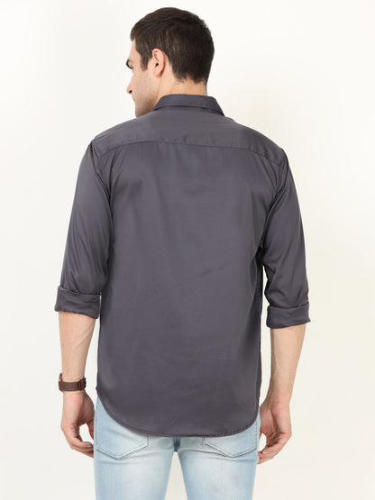 Onfire Designer Metallic Grey Shirt