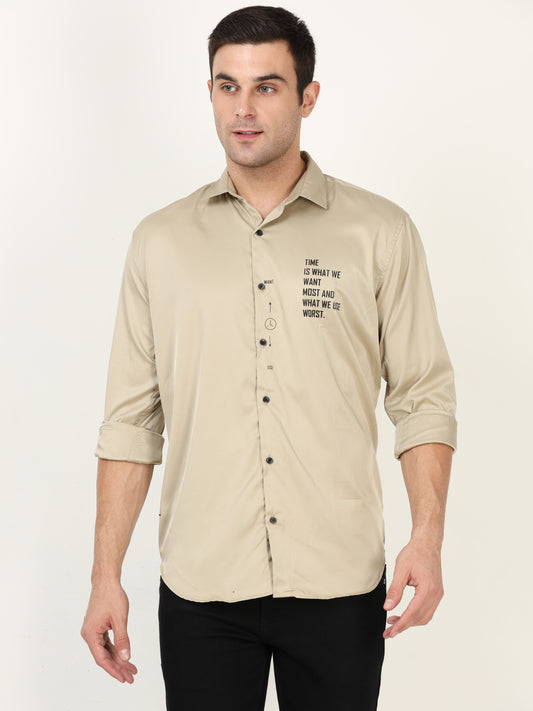 Onfire Designer Beige Shirt