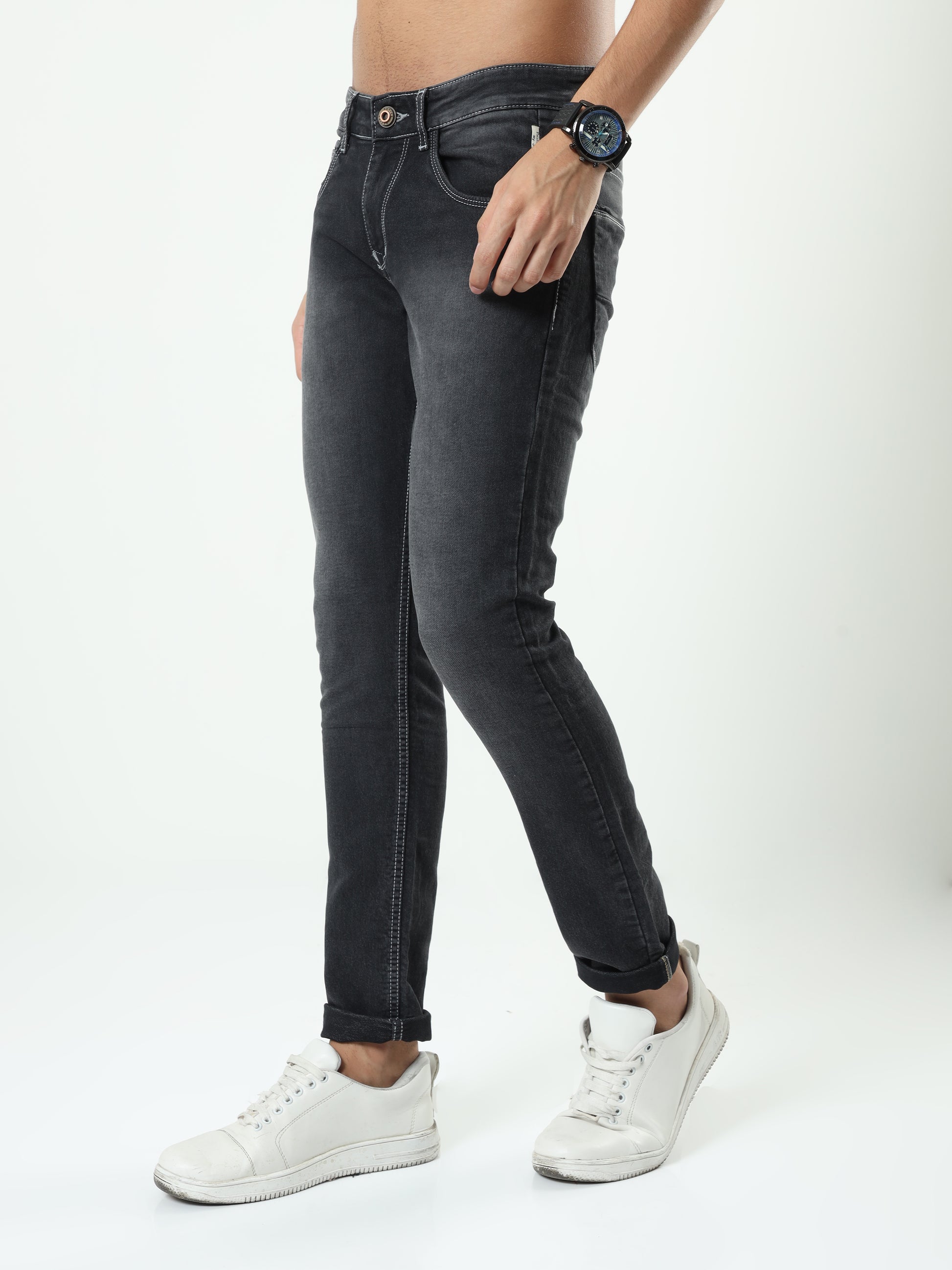 Onfire Dark Grey Skinny Fit Jeans