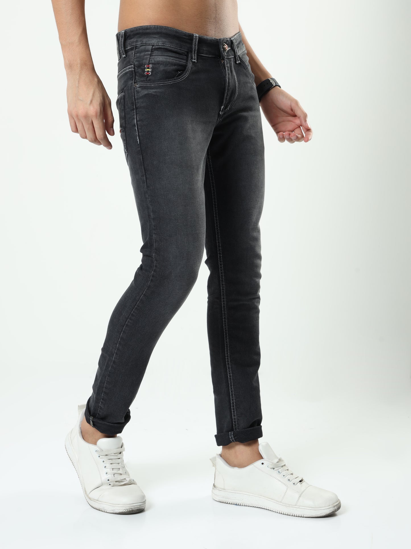 Onfire Dark Grey Skinny Fit Jeans