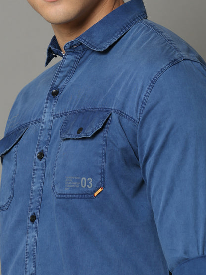 Onfire Sulphur Cargo Blue Shirt