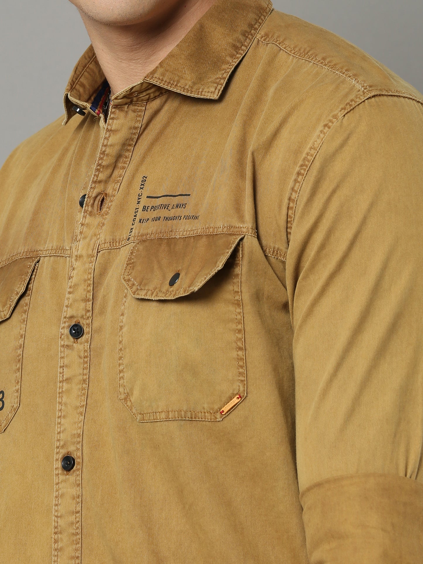 Onfire Sulphur Cargo Musturd Shirt