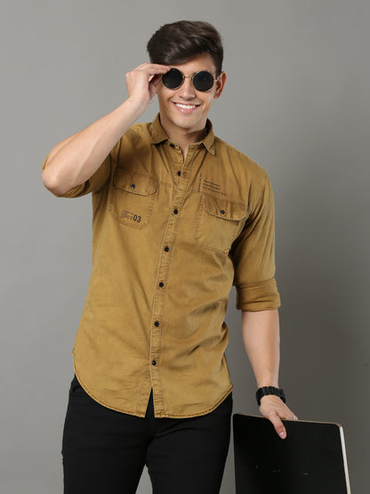 Onfire Sulphur Cargo Musturd Shirt