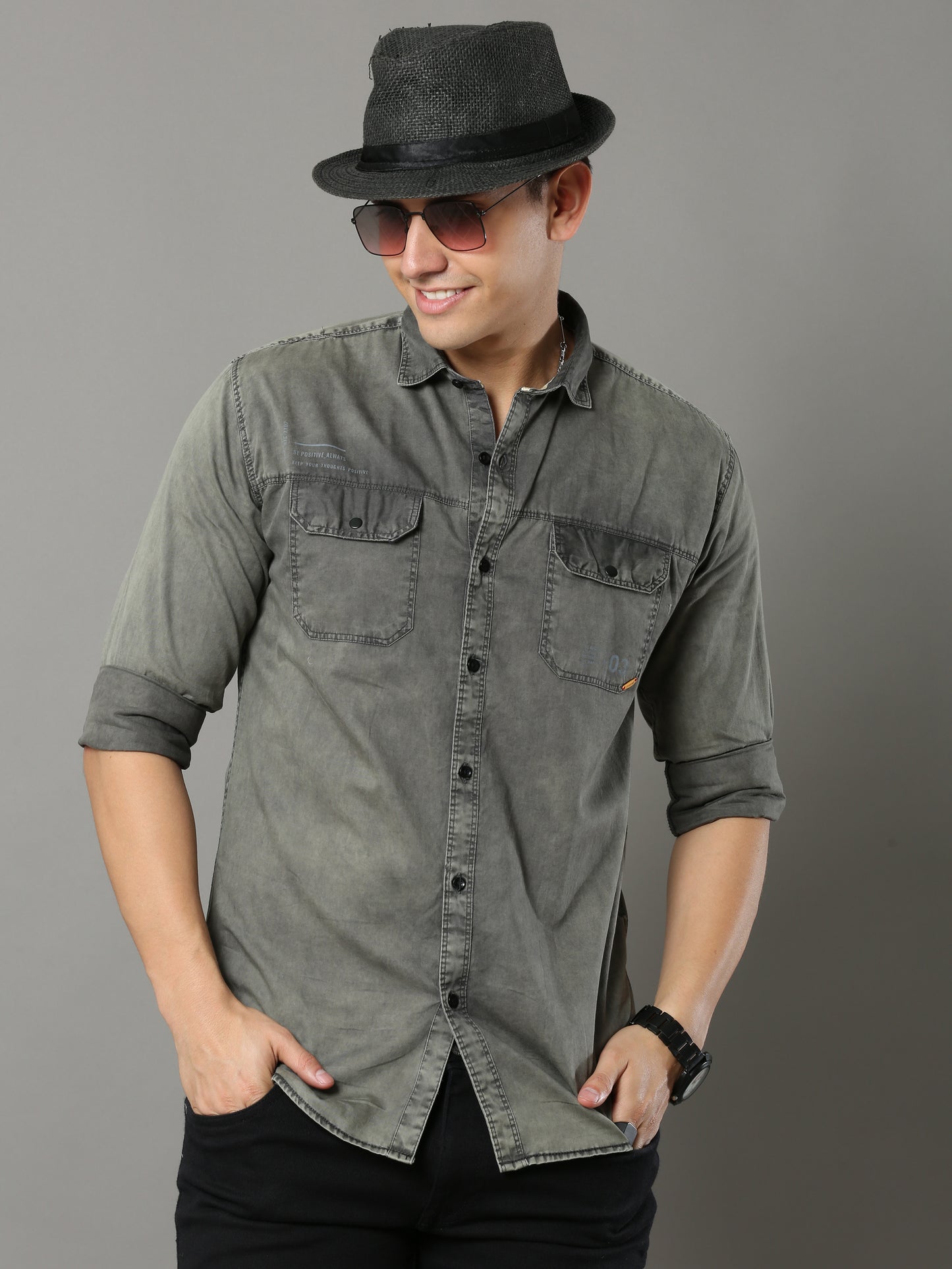 Onfire Sulphur Cargo Grey Shirt