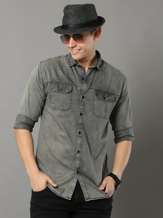 Onfire Sulphur Cargo Grey Shirt