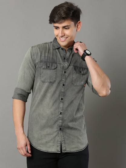 Onfire Sulphur Cargo Grey Shirt