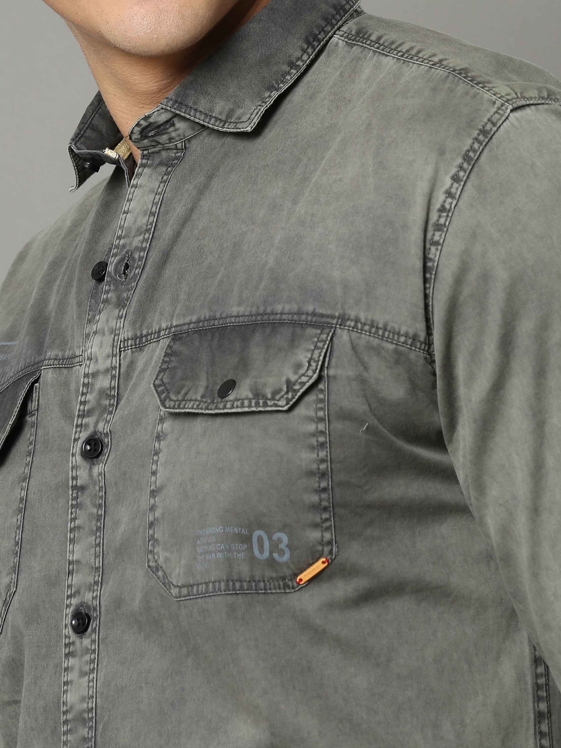 Onfire Sulphur Cargo Grey Shirt