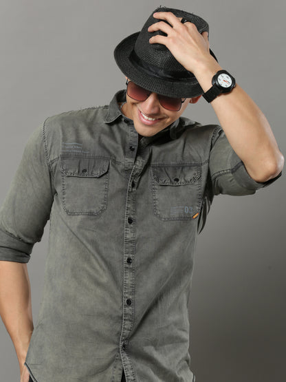 Onfire Sulphur Cargo Grey Shirt