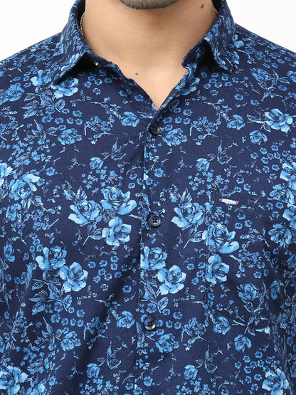 Onfire Floral Blue Shirt