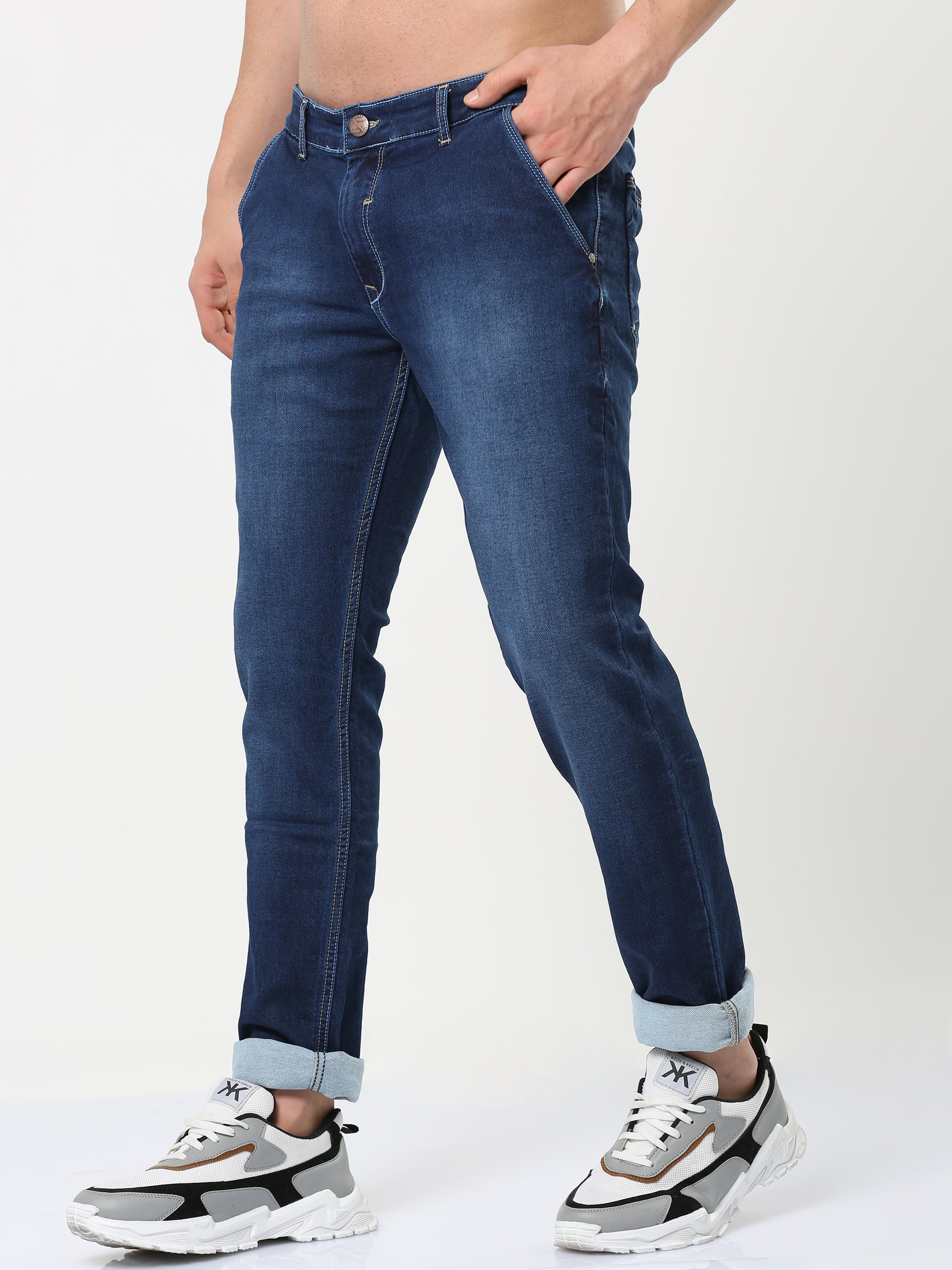 Onfire Plus Size Slim Fit Denim Blue