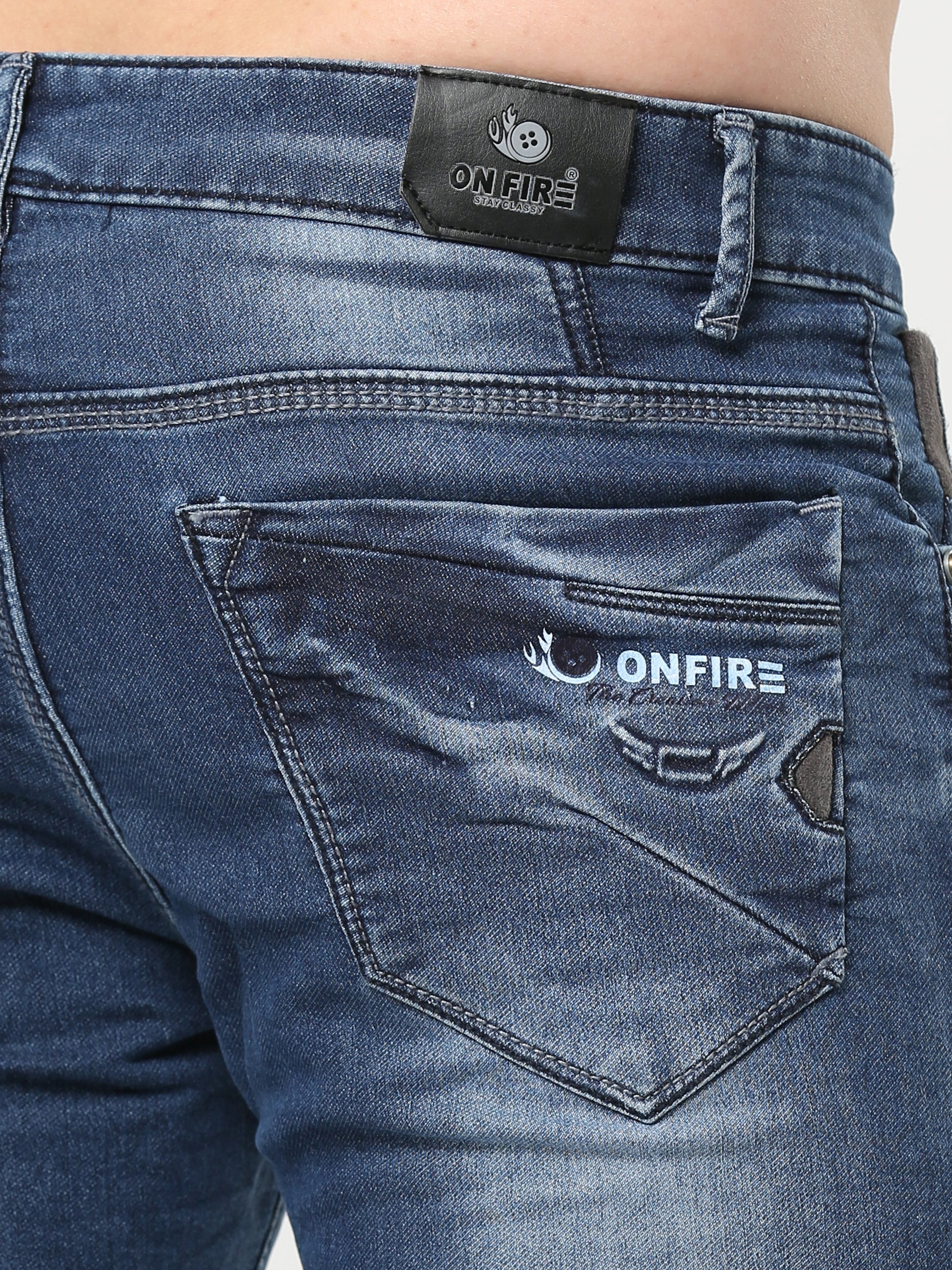 Onfire Dark Blue Straight Fit Jeans