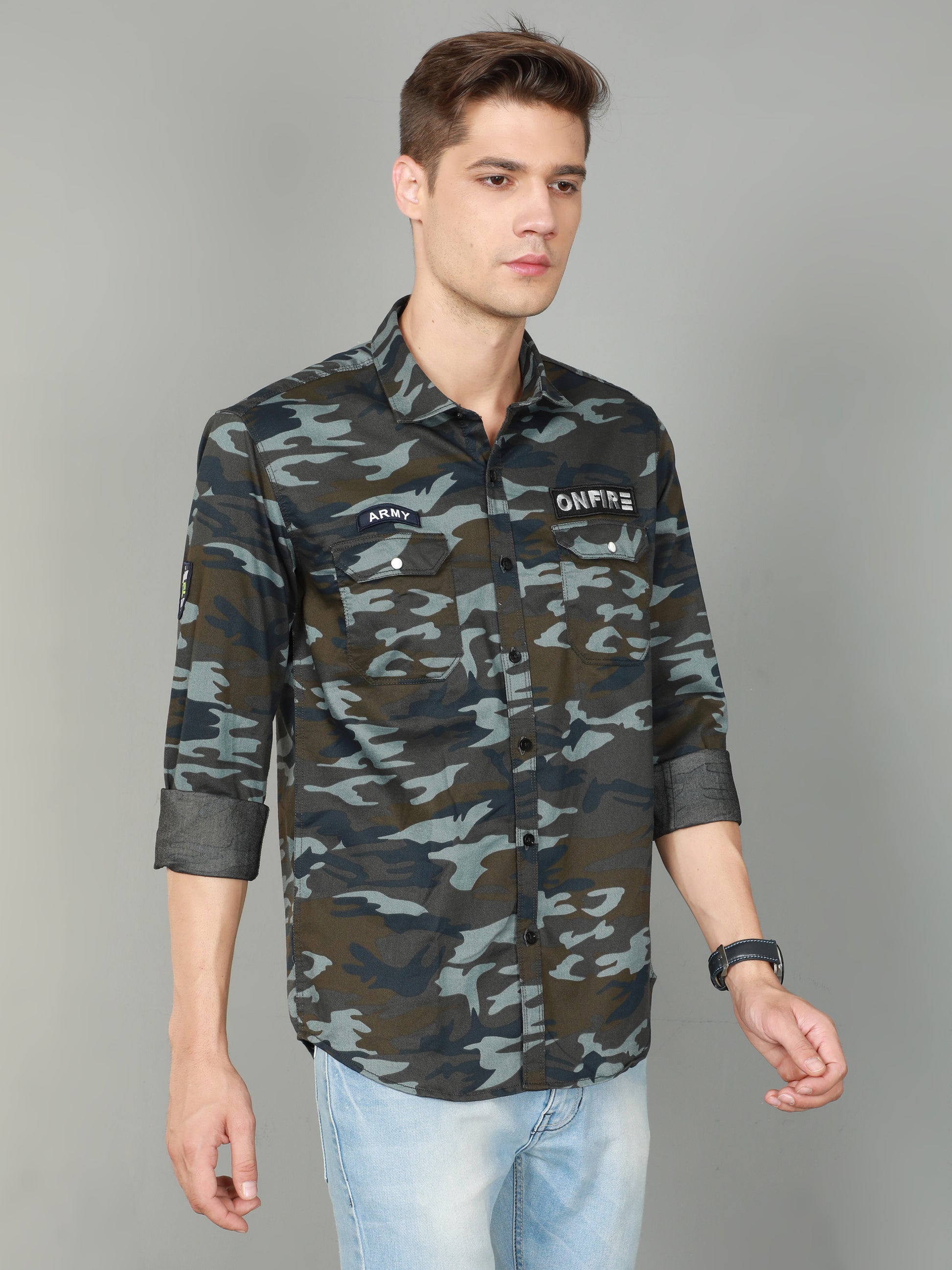 Onfire Camouflage Grey Shirt