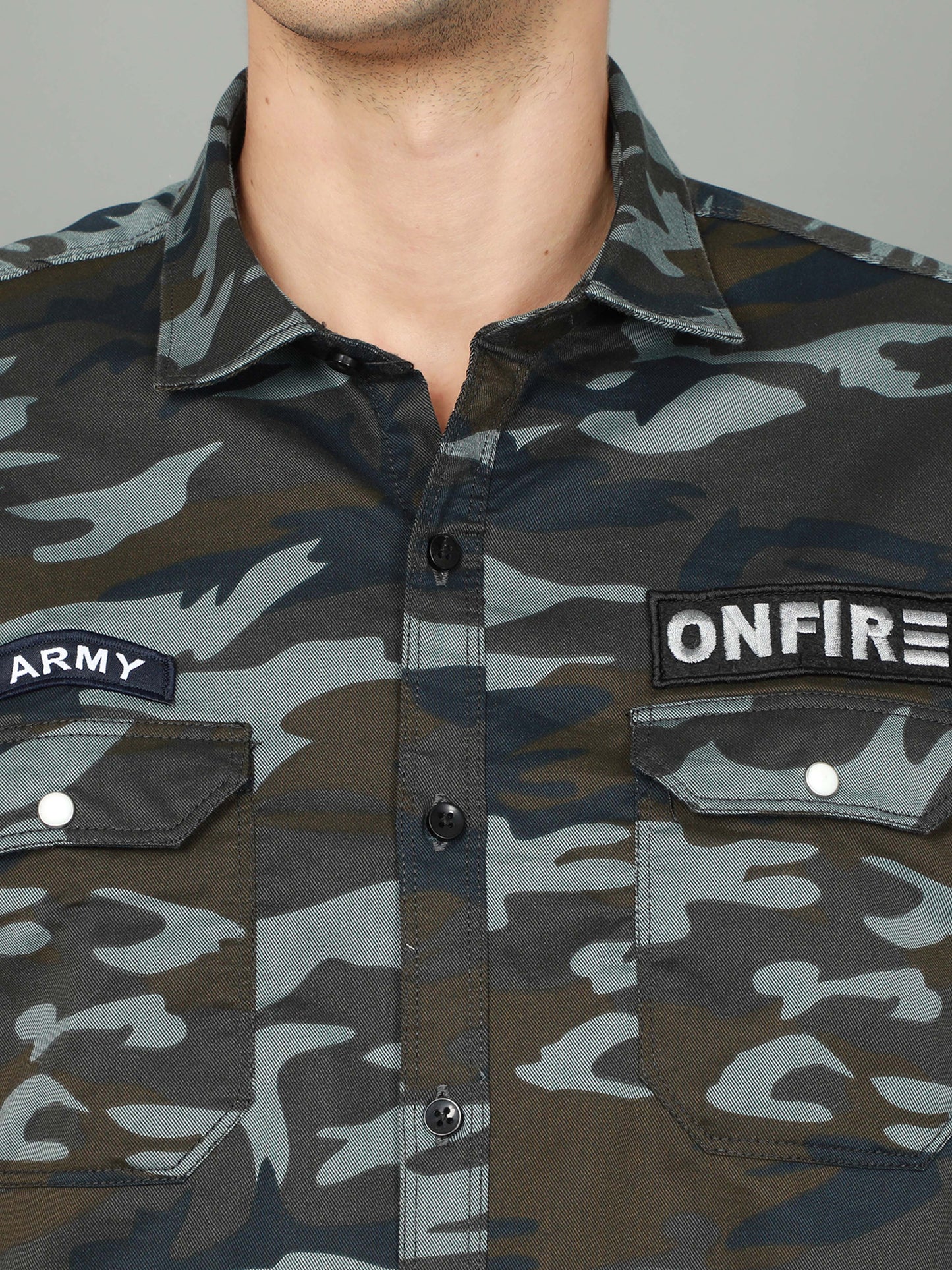 Onfire Camouflage Grey Shirt