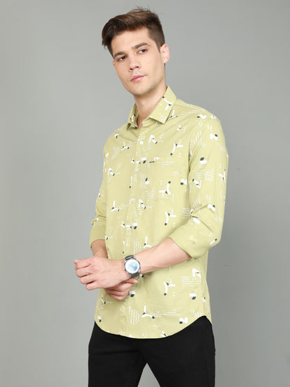 Onfire Printed Light Green Shirt - A2106A